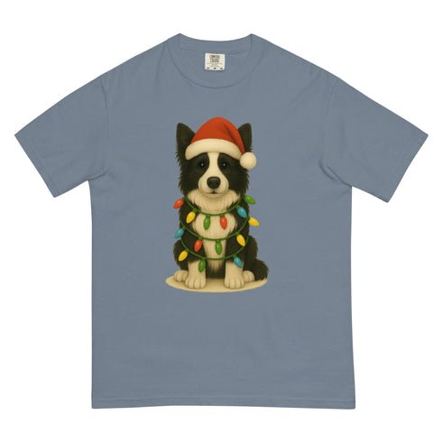 Christmas Dog Border Collie Comfort Colors Shirt