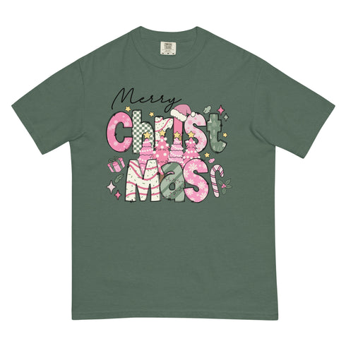 Pink Merry Christmas Comfort Colors Shirt