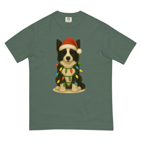 Christmas Dog Border Collie Comfort Colors Shirt