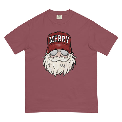 Santa Claus Merry Trucker Hat Comfort Colors Shirt