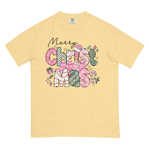 Pink Merry Christmas Comfort Colors Shirt