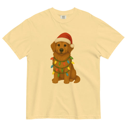 Christmas Golden Retriever Comfort Colors Shirt