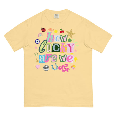 How Lucky Are We Y2k Comfort Colors Graphic Shirt
