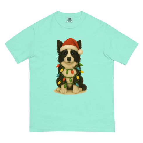 Christmas Dog Border Collie Comfort Colors Shirt