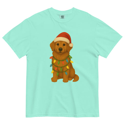 Christmas Golden Retriever Comfort Colors Shirt
