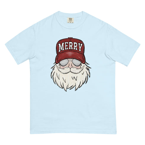 Santa Claus Merry Trucker Hat Comfort Colors Shirt