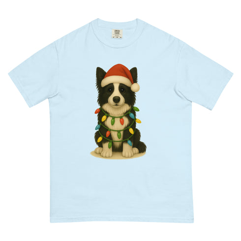 Christmas Dog Border Collie Comfort Colors Shirt