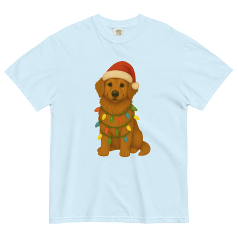 Christmas Golden Retriever Comfort Colors Shirt