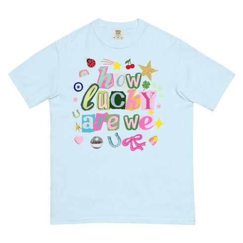 How Lucky Are We Y2k Comfort Colors Graphic Shirt