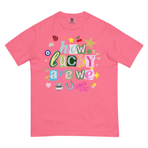 How Lucky Are We Y2k Comfort Colors Graphic Shirt