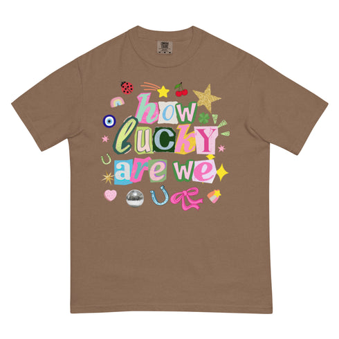 How Lucky Are We Y2k Comfort Colors Graphic Shirt