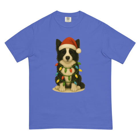 Christmas Dog Border Collie Comfort Colors Shirt