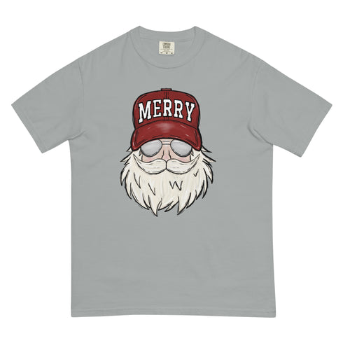 Santa Claus Merry Trucker Hat Comfort Colors Shirt