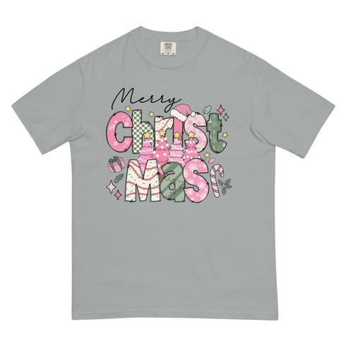 Pink Merry Christmas Comfort Colors Shirt