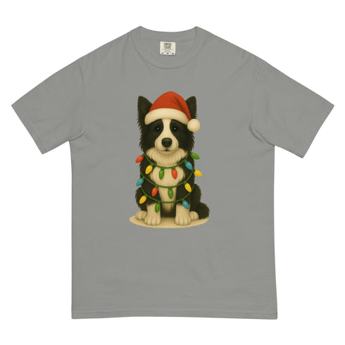 Christmas Dog Border Collie Comfort Colors Shirt