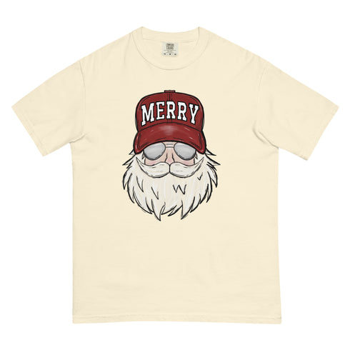 Santa Claus Merry Trucker Hat Comfort Colors Shirt