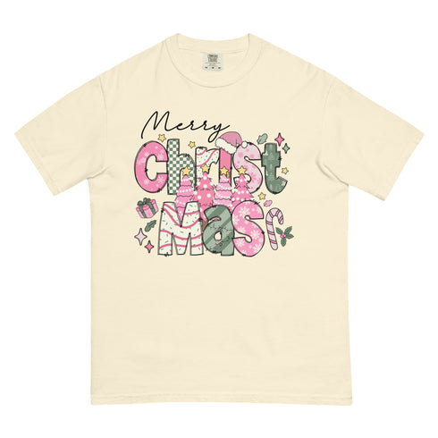 Pink Merry Christmas Comfort Colors Shirt