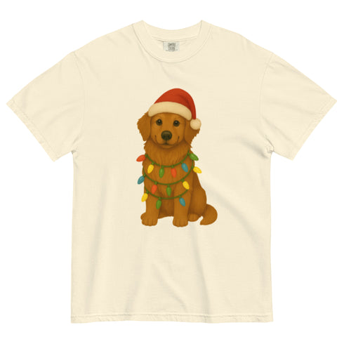 Christmas Golden Retriever Comfort Colors Shirt