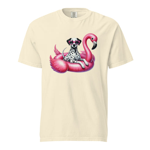 Dalmatian Flamingo Float Dog Shirt