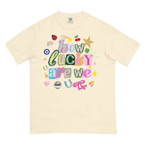 How Lucky Are We Y2k Comfort Colors Graphic Shirt
