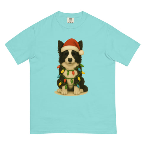 Christmas Dog Border Collie Comfort Colors Shirt