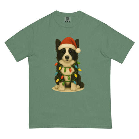 Christmas Dog Border Collie Comfort Colors Shirt