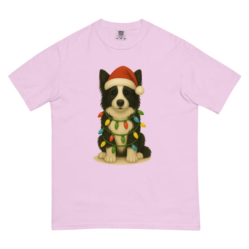 Christmas Dog Border Collie Comfort Colors Shirt