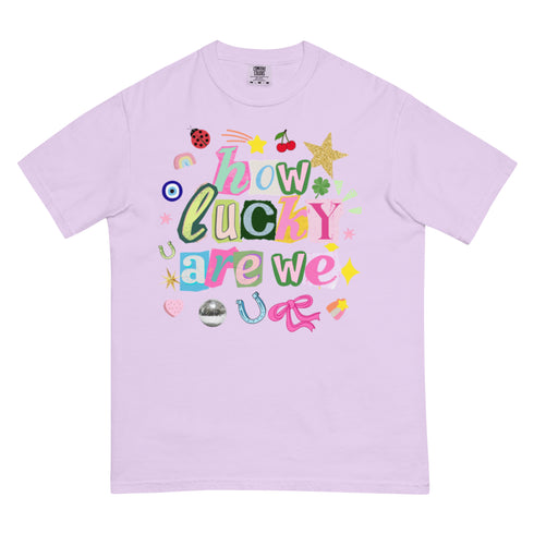 How Lucky Are We Y2k Comfort Colors Graphic Shirt