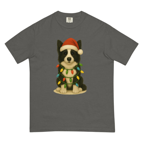 Christmas Dog Border Collie Comfort Colors Shirt