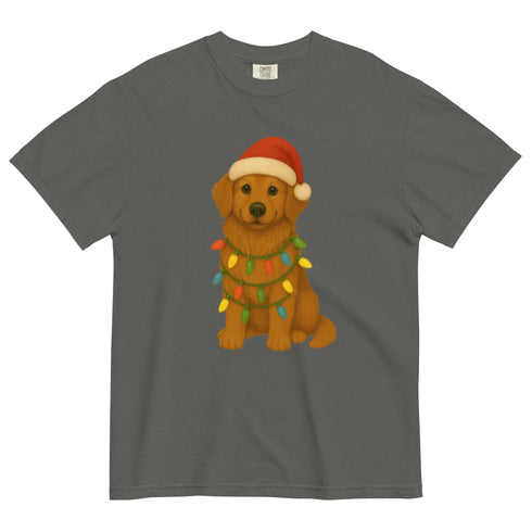 Christmas Golden Retriever Comfort Colors Shirt