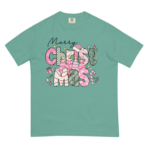 Pink Merry Christmas Comfort Colors Shirt