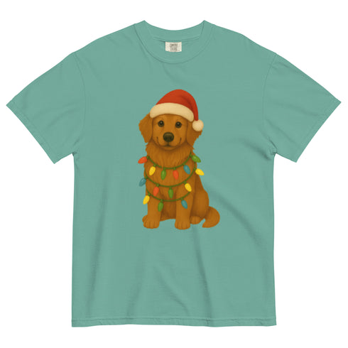 Christmas Golden Retriever Comfort Colors Shirt