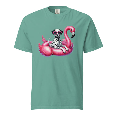 Dalmatian Flamingo Float Dog Shirt