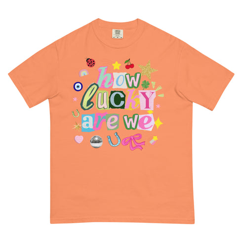 How Lucky Are We Y2k Comfort Colors Graphic Shirt