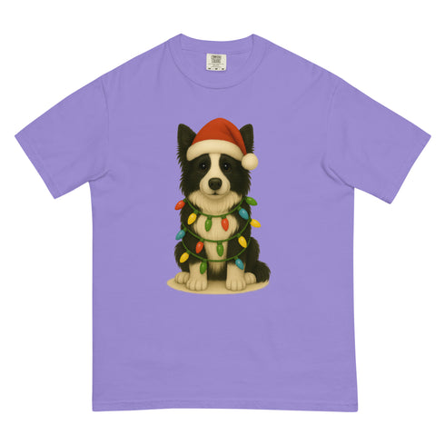 Christmas Dog Border Collie Comfort Colors Shirt