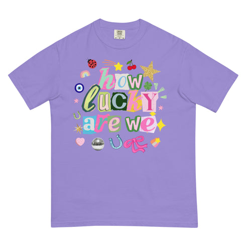How Lucky Are We Y2k Comfort Colors Graphic Shirt