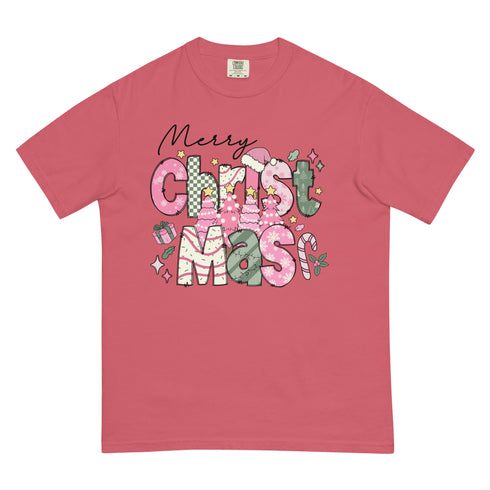 Pink Merry Christmas Comfort Colors Shirt