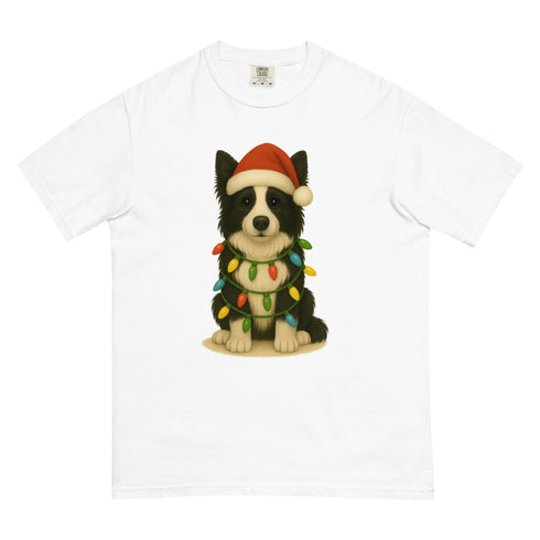 Christmas Dog Border Collie Comfort Colors Shirt