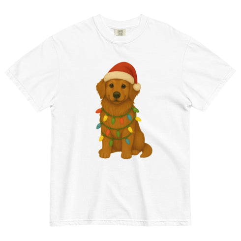 Christmas Golden Retriever Comfort Colors Shirt