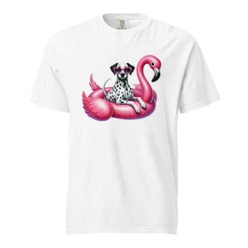 Dalmatian Flamingo Float Dog Shirt