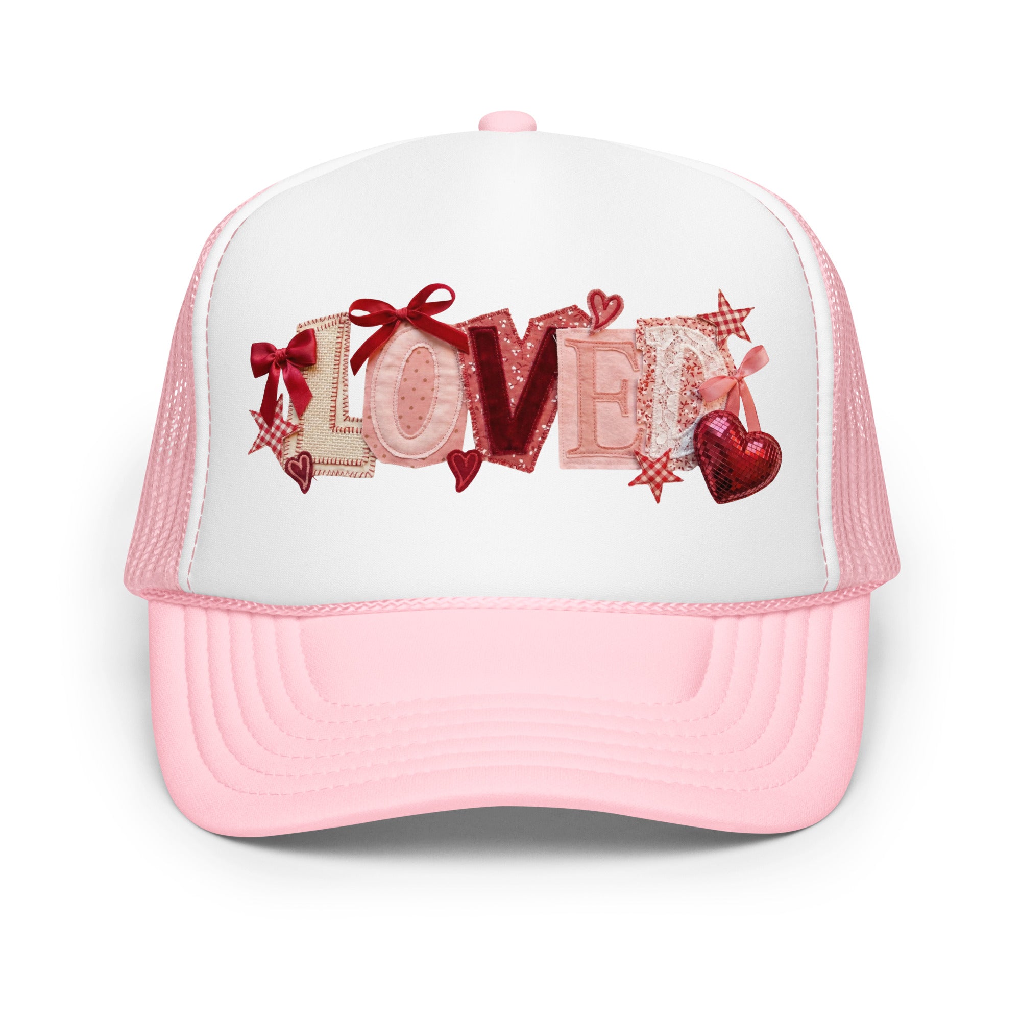 Pink \'Loved.\' Pink & White Trucker Hat LOVED Pink Trucker Hat – LOVE SOMEBODY main image 2